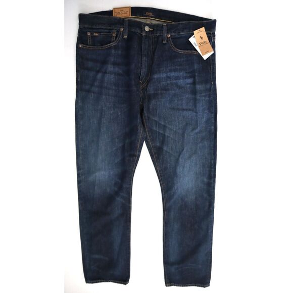 Polo Ralph Lauren Men's Sz 35x32 Dark Blue Varick Slim Straight Jeans - Picture 1 of 14